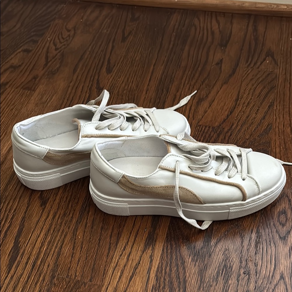 Able Cream and Tan Sneakers